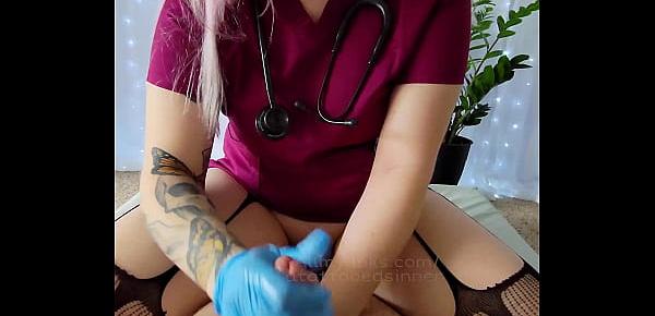  nurse teases her patients cock with her pussy